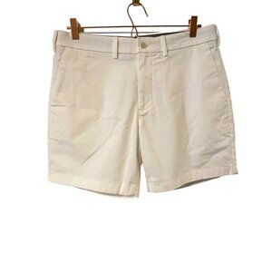 Express Solid 6" Hyper Stretch Chino Shorts Mens 32" White